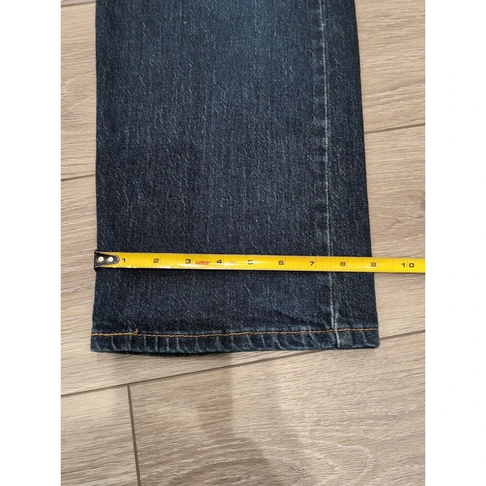 LEVI'S 505 MEN'S BLUE JEANS LOOSE STRAIGHT  STRETCH SIZE 38 X 30 DARK WASH EUC